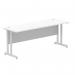 Impulse 1800 x 600mm Straight Office Desk White Top Silver Cantilever Leg MI002199