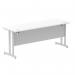 Impulse 1800 x 600mm Straight Office Desk White Top Silver Cantilever Leg MI002199