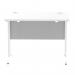 Impulse 1000 x 600mm Straight Office Desk White Top White Cantilever Leg MI002200