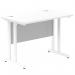 Impulse 1000 x 600mm Straight Office Desk White Top White Cantilever Leg MI002200