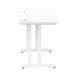 Impulse 1000 x 600mm Straight Office Desk White Top White Cantilever Leg MI002200