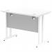 Impulse 1000 x 600mm Straight Office Desk White Top White Cantilever Leg MI002200