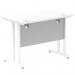 Impulse 1000 x 600mm Straight Office Desk White Top White Cantilever Leg MI002200