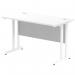 Impulse 1200 x 600mm Straight Office Desk White Top White Cantilever Leg MI002201