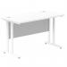 Impulse 1200 x 600mm Straight Office Desk White Top White Cantilever Leg MI002201