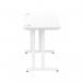 Impulse 1200 x 600mm Straight Office Desk White Top White Cantilever Leg MI002201