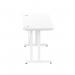 Impulse 1400 x 600mm Straight Office Desk White Top White Cantilever Leg MI002202