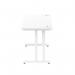 Impulse 1400 x 600mm Straight Office Desk White Top White Cantilever Leg MI002202