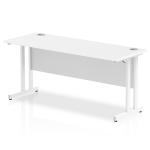 Impulse 1600 x 600mm Straight Office Desk White Top White Cantilever Leg MI002203