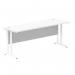 Impulse 1800 x 600mm Straight Office Desk White Top White Cantilever Leg MI002204