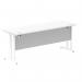 Impulse 1800 x 600mm Straight Office Desk White Top White Cantilever Leg MI002204