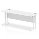 Impulse 1800 x 600mm Straight Office Desk White Top White Cantilever Leg MI002204