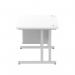 Impulse 1200 x 800mm Straight Office Desk White Top Silver Cantilever Leg Workstation 1 x 2 Drawer Fixed Pedestal MI002205