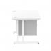 Impulse 1200 x 800mm Straight Office Desk White Top White Cantilever Leg Workstation 1 x 2 Drawer Fixed Pedestal MI002209