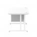 Impulse 1200 x 800mm Straight Office Desk White Top White Cantilever Leg Workstation 1 x 2 Drawer Fixed Pedestal MI002209