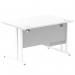 Impulse 1200 x 800mm Straight Office Desk White Top White Cantilever Leg Workstation 1 x 2 Drawer Fixed Pedestal MI002209