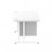 Impulse 1400 x 800mm Straight Office Desk White Top White Cantilever Leg Workstation 1 x 2 Drawer Fixed Pedestal MI002210