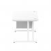 Impulse 1400 x 800mm Straight Office Desk White Top White Cantilever Leg Workstation 1 x 2 Drawer Fixed Pedestal MI002210