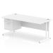 Impulse 1800 Rectangle White Cant Leg Desk WHITE 1 x 2 Drawer Fixed Ped MI002212