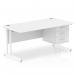 Impulse 1600 x 800mm Straight Office Desk White Top White Cantilever Leg Workstation 1 x 3 Drawer Fixed Pedestal MI002219