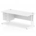 Impulse 1800 x 800mm Straight Office Desk White Top White Cantilever Leg Workstation 1 x 3 Drawer Fixed Pedestal MI002220