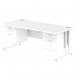 Impulse 1800 x 800mm Straight Office Desk White Top White Cantilever Leg Workstation 2 x 2 Drawer Fixed Pedestal MI002228