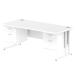 Impulse 1800 Rectangle White Cant Leg Desk WHITE 2 x 2 Drawer Fixed Ped MI002228