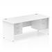 Impulse 1800 Rectangle Panel End Leg Desk WHITE 1 x 2 Drawer 1 x 3 Drawer Fixed Ped MI002269