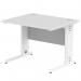 Impulse 1000 x 800mm Straight Office Desk White Top White Cable Managed Leg MI002270