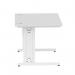 Impulse 1000 x 800mm Straight Office Desk White Top White Cable Managed Leg MI002270