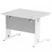 Impulse 1000 x 800mm Straight Office Desk White Top White Cable Managed Leg MI002270