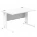 Impulse 1200 x 800mm Straight Office Desk White Top White Cable Managed Leg MI002271