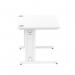 Impulse 1200 x 800mm Straight Office Desk White Top White Cable Managed Leg MI002271