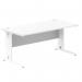 Impulse 1600 x 800mm Straight Office Desk White Top White Cable Managed Leg MI002273