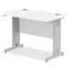 Impulse 1000 x 600mm Straight Office Desk White Top White Cable Managed Leg MI002280