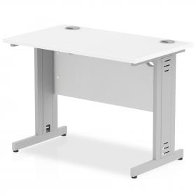 Impulse 1000/600 Rectangle White Cable Managed Leg Desk White MI002280