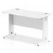 Impulse 1200 x 600mm Straight Office Desk White Top White Cable Managed Leg MI002281