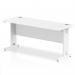 Impulse 1600 x 600mm Straight Office Desk White Top White Cable Managed Leg MI002283