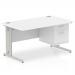Impulse 1400 Rectangle Silver Cable Managed Leg Desk WHITE 1 x 2 Drawer Fixed Ped MI002286