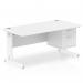 Impulse 1600 x 800mm Straight Office Desk White Top White Cable Managed Leg Workstation 1 x 2 Drawer Fixed Pedestal MI002291