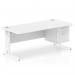 Impulse 1800 x 800mm Straight Office Desk White Top White Cable Managed Leg Workstation 1 x 2 Drawer Fixed Pedestal MI002292