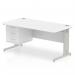 Impulse 1600 x 800mm Straight Office Desk White Top Silver Cable Managed Leg Workstation 1 x 3 Drawer Fixed Pedestal MI002295