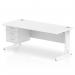 Impulse 1800 x 800mm Straight Office Desk White Top White Cable Managed Leg Workstation 1 x 3 Drawer Fixed Pedestal MI002300