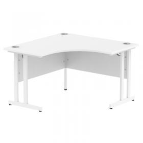 Impulse 1200mm Corner Office Desk White Top White Cantilever Leg MI002389