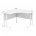 Impulse 1200mm Corner Office Desk White Top White Cantilever Leg MI002389