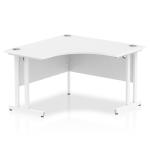 Impulse 1200mm Corner Desk White Top White Cantilever Leg MI002389