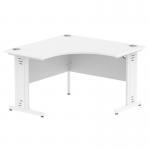 Impulse 1200mm Corner Office Desk White Top White Cable Managed Leg MI002391