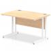 Impulse 1200 x 800mm Straight Office Desk Maple Top White Cantilever Leg MI002417