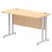 Impulse 1200 x 600mm Straight Office Desk Maple Top Silver Cantilever Leg MI002422