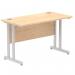 Impulse 1200 x 600mm Straight Office Desk Maple Top Silver Cantilever Leg MI002422